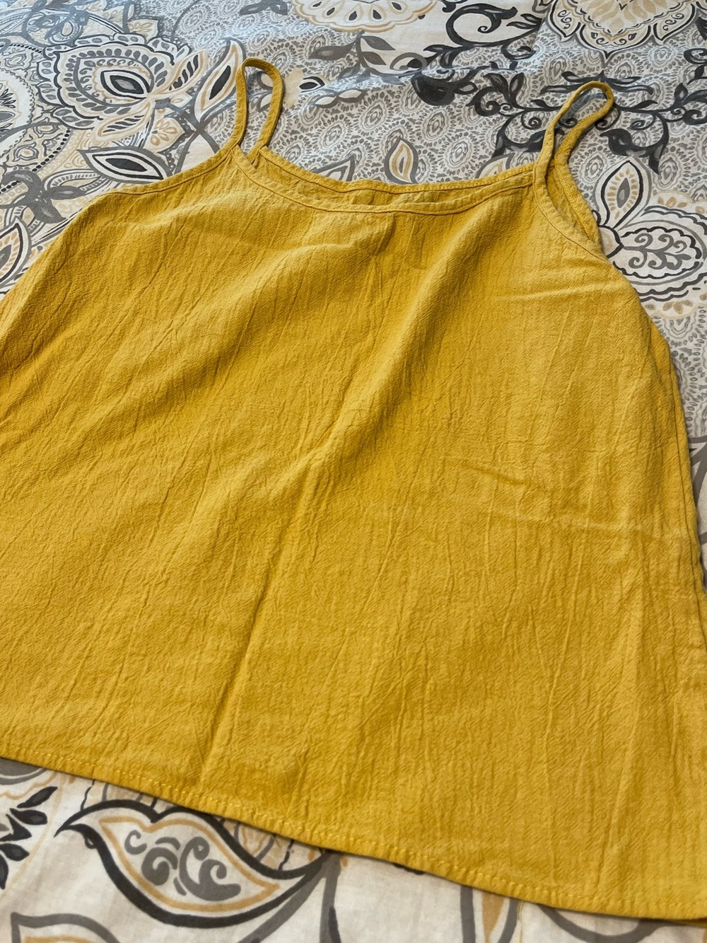 Cotton Linen Cami Mustard Yellow - Size S